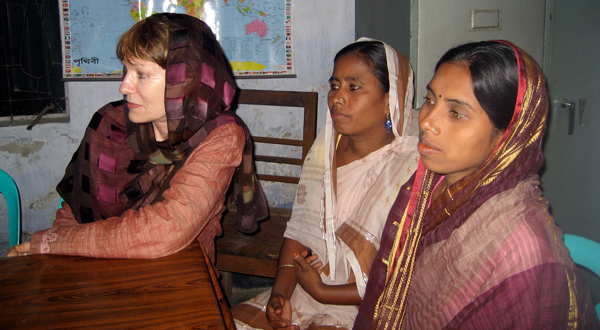 Goldin Institute co-founder Diane Goldin (left) pictured with project partners in Bangladesh.
