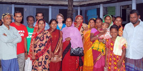 The Community Based Oral Testimony Research Team meets in Arampur, Bangladesh.